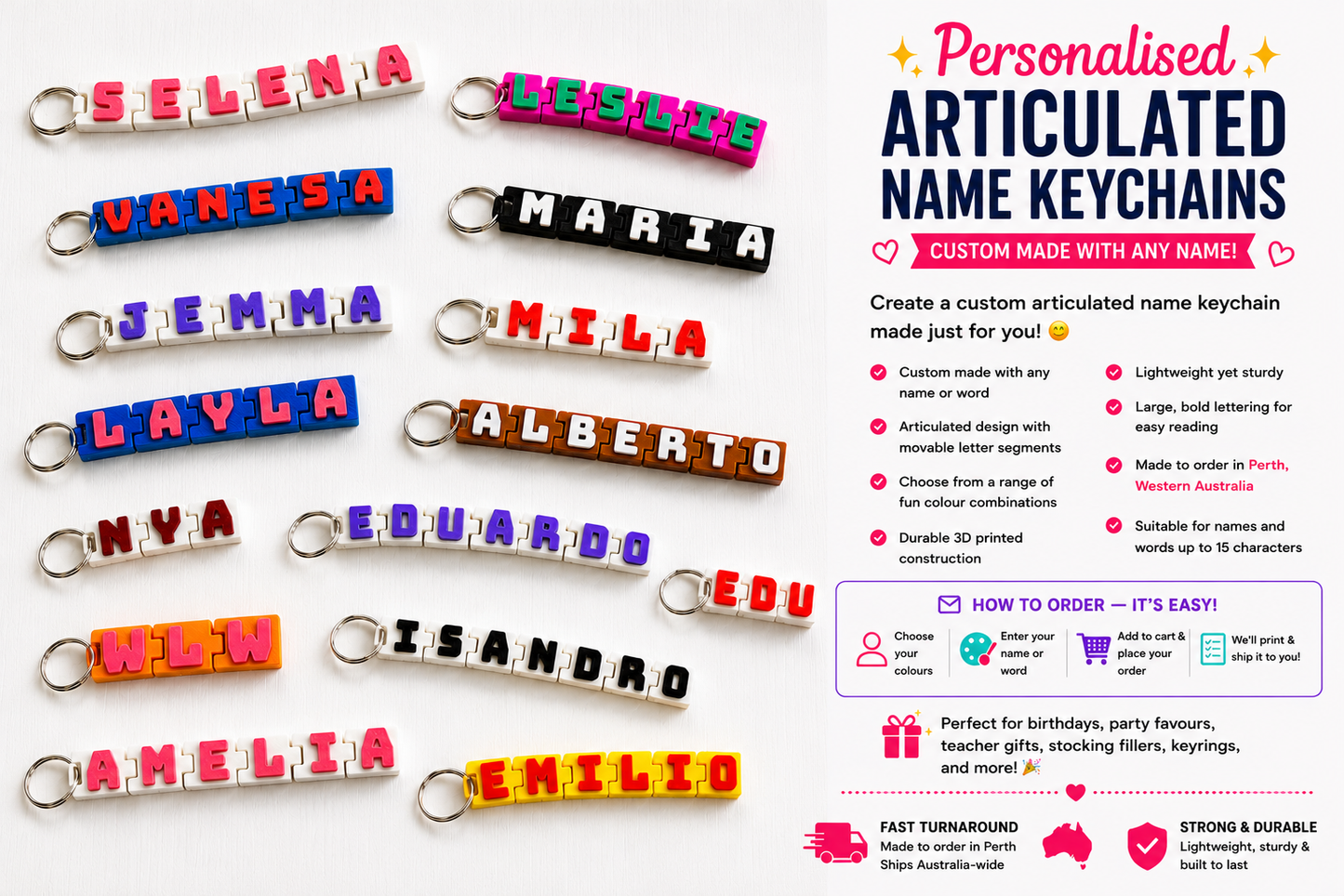 Personalised Articulated Name Keychain