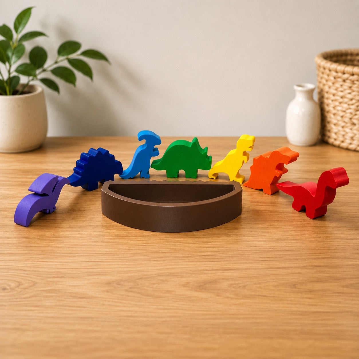 🦖 Dinosaur Balancing Set – Montessori Inspired Stacking & Balance Toy