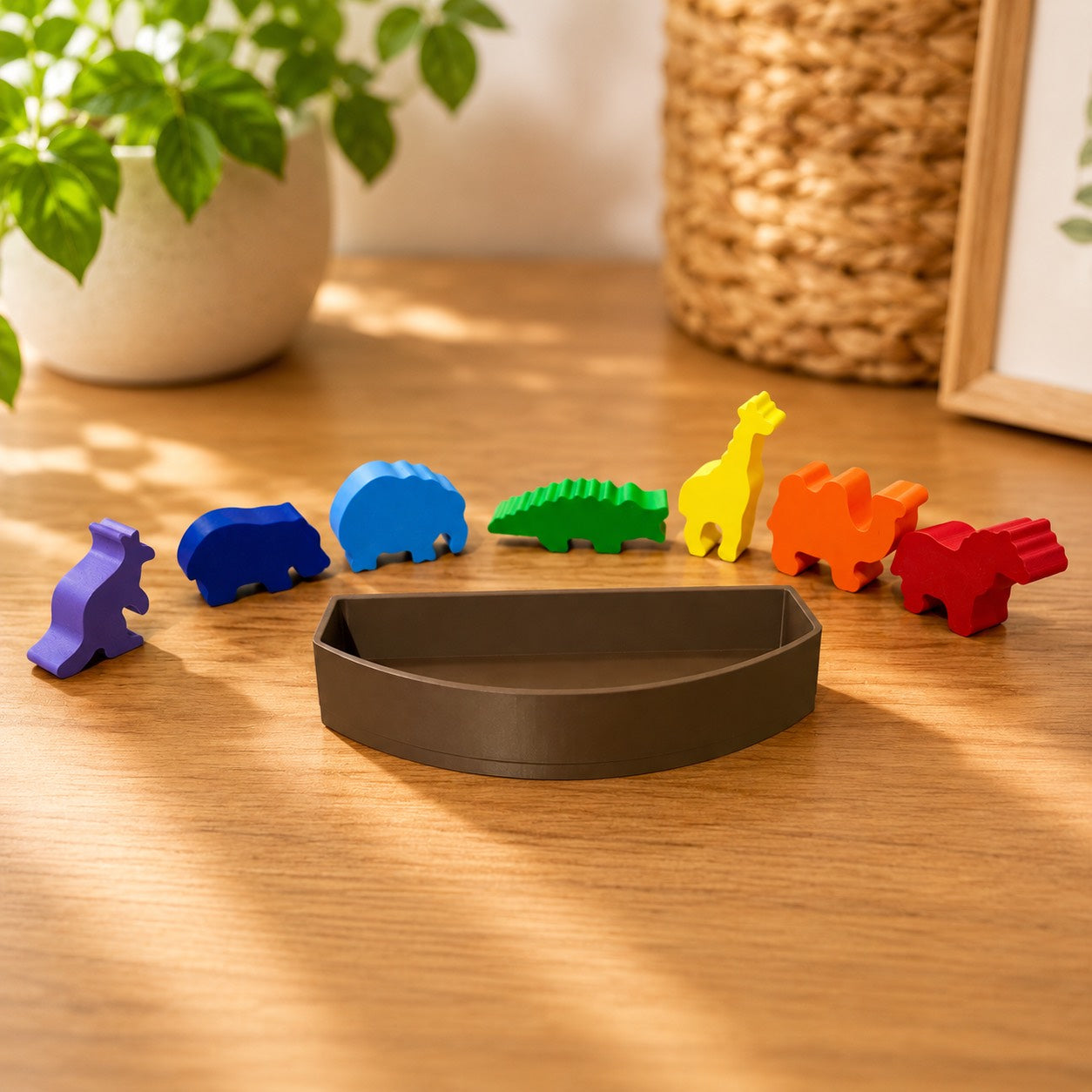 🦁 Safari Animal Balancing Set – Montessori Inspired Stacking & Balance Toy